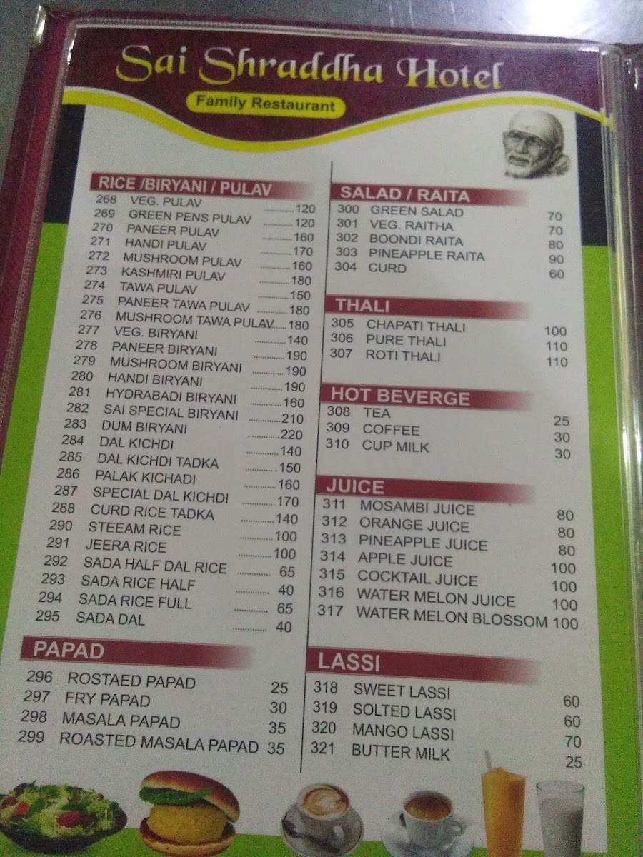 Menu Hotel Sai Shraddha-8