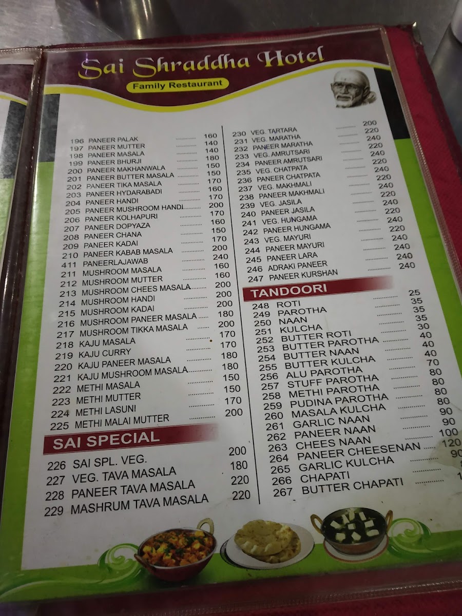 Menu Hotel Sai Shraddha-9