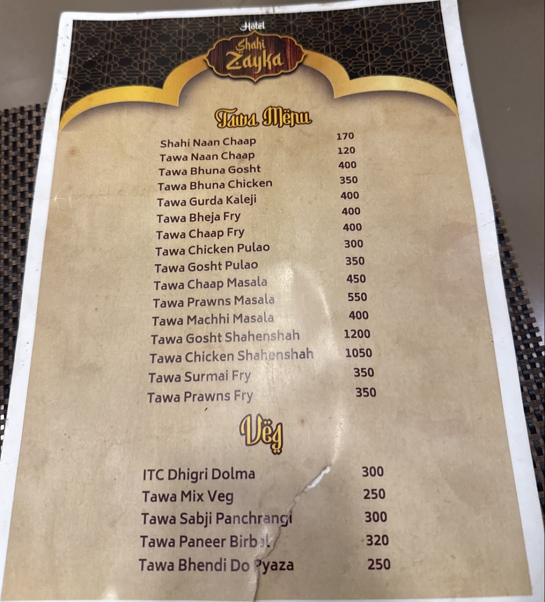 Menu Hotel Shahi Zayka-1