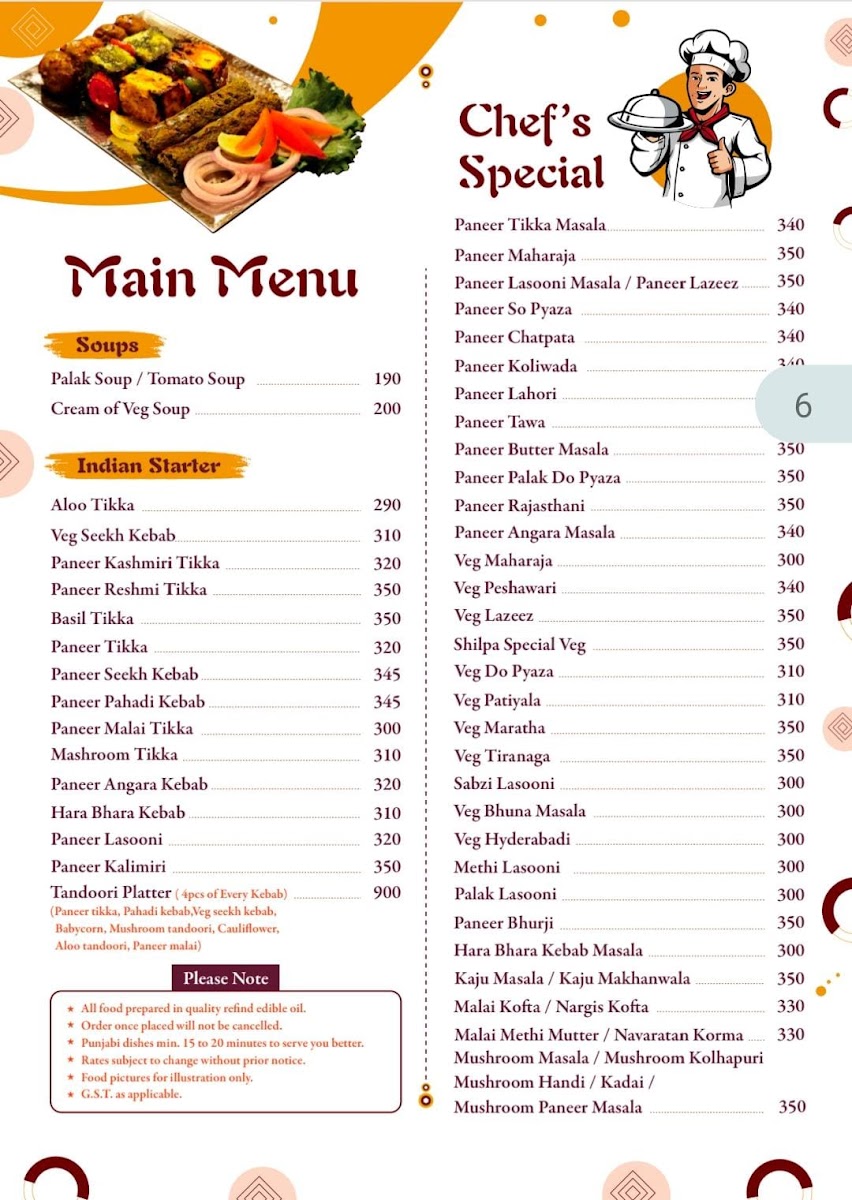 Menu Hotel Shilpa Residency-2