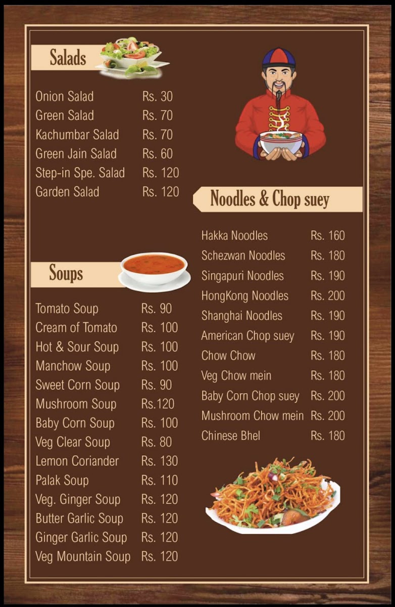 Menu Hotel - Step In Restaurant-1