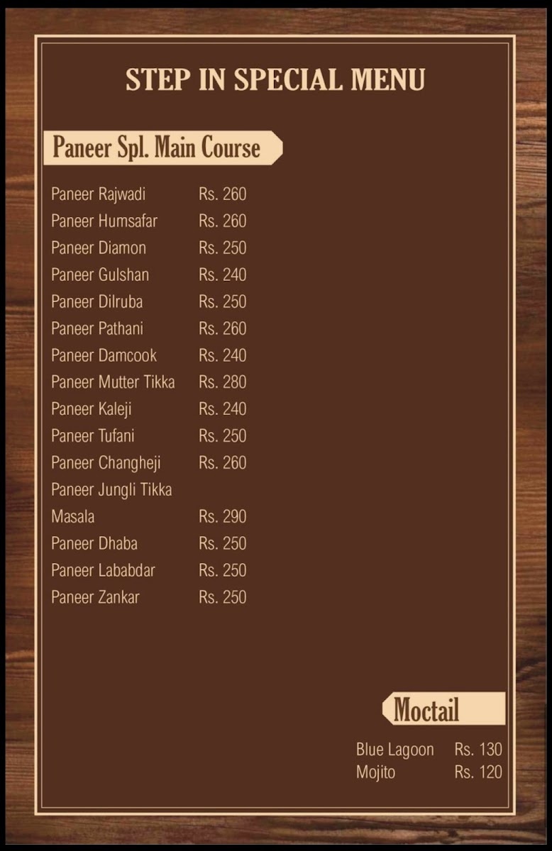 Menu Hotel - Step In Restaurant-8