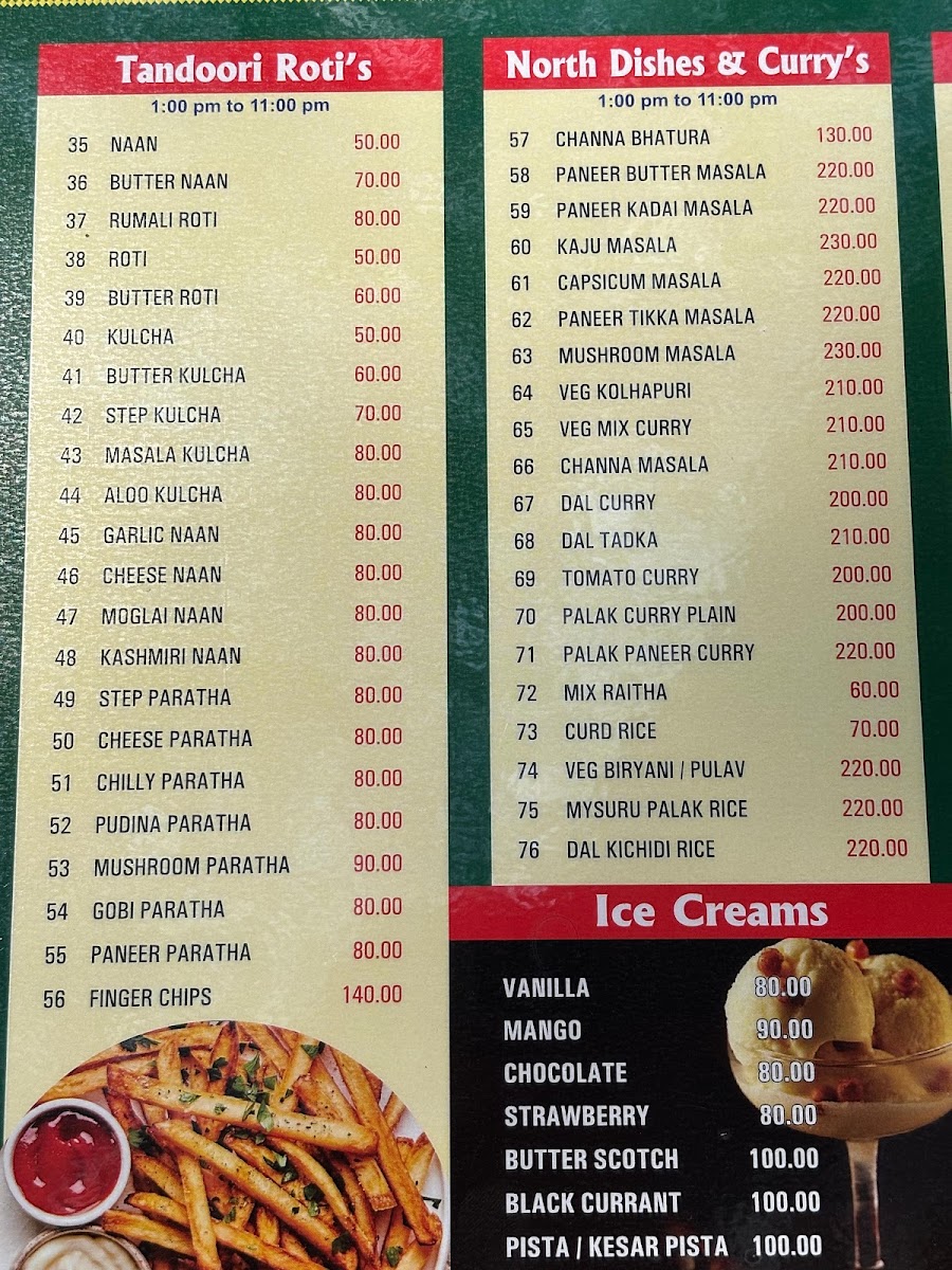 Menu Hotel Vishnu Bhavan-1