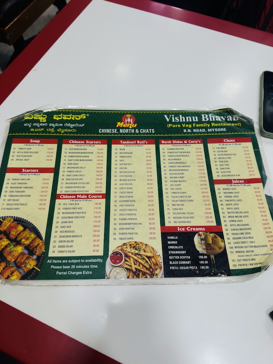 Menu Hotel Vishnu Bhavan-10