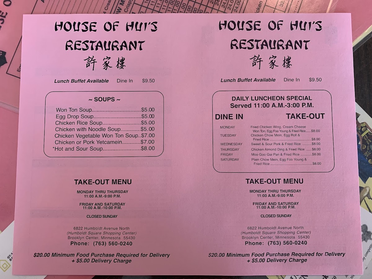 Menu House Of Hui's-8