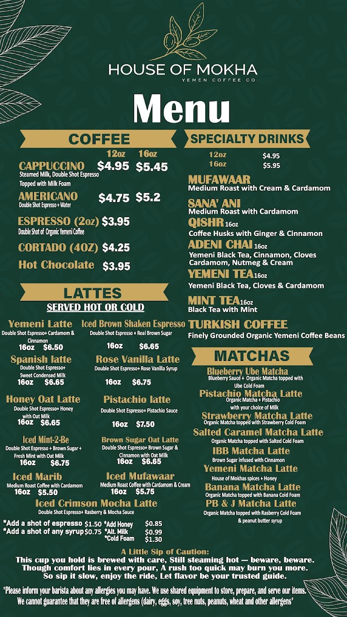 Menu House Of Mokha-1