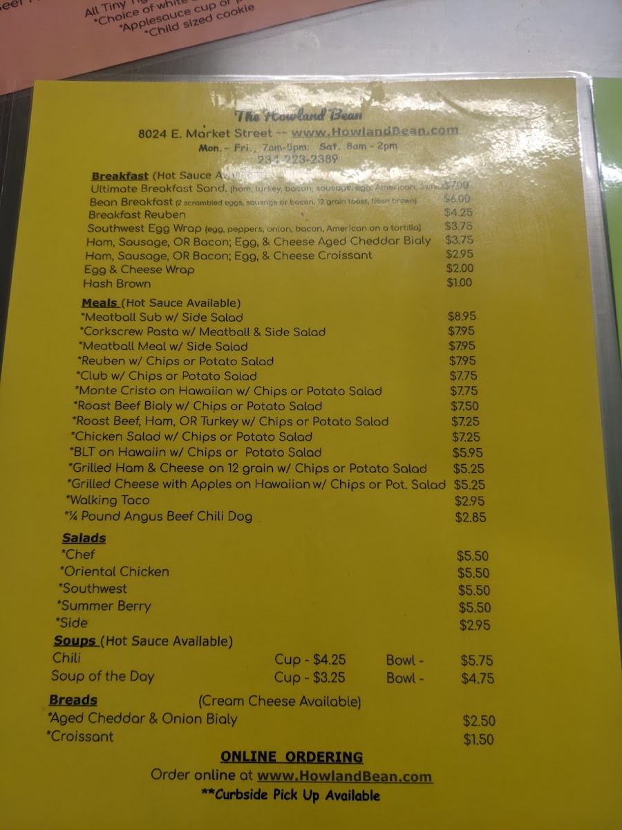 Menu Howland Bean-5