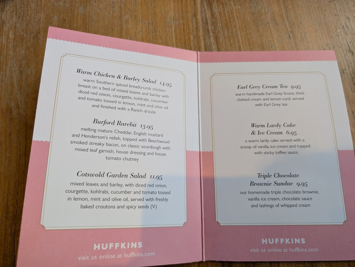 Menu Huffkins Oxford Street (Huffkins At John Lewis & Partners)-2