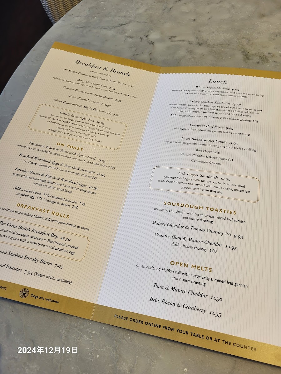 Menu Huffkins Oxford Street (Huffkins At John Lewis & Partners)-5