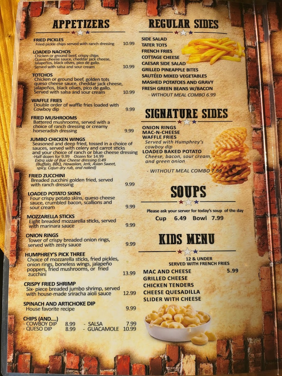 Menu Humphreys Bar & Grill-1