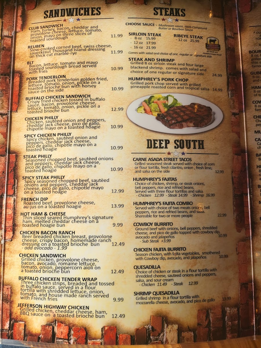 Menu Humphreys Bar & Grill-5