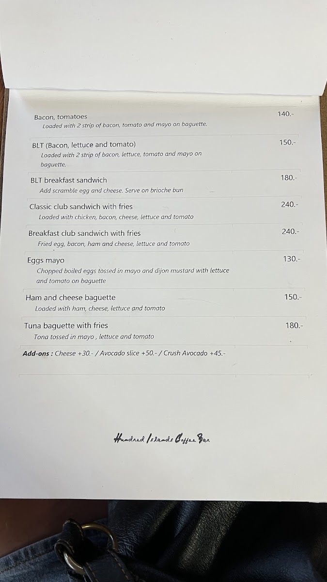 Menu Hundred Islands Coffee Bar-3