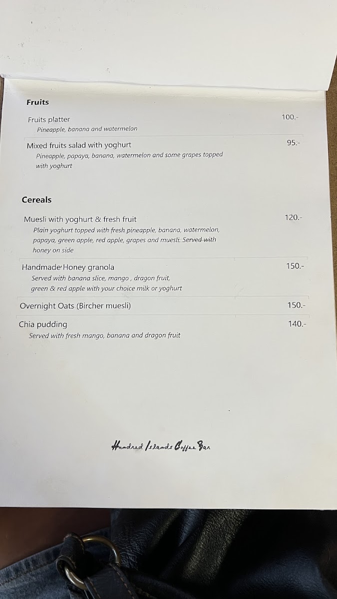 Menu Hundred Islands Coffee Bar-7