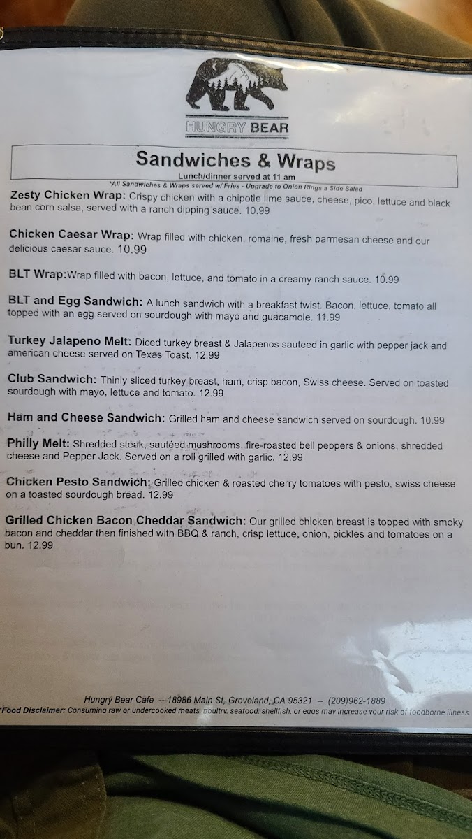 Menu Hungry Bear Cafe-10