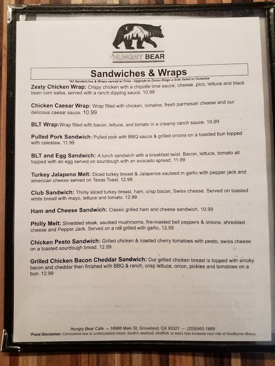 Menu Hungry Bear Cafe-7