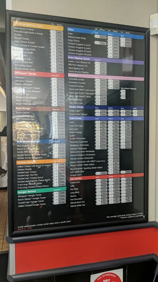 Menu Hungry Jack's Burgers Morayfield-1