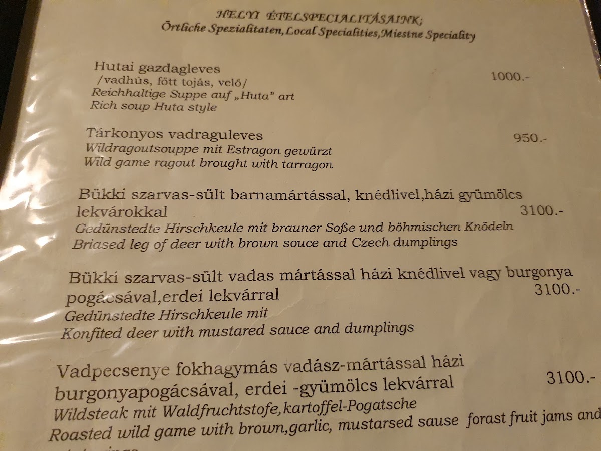 Menu Hunter's Restaurant And Guesthouse-7