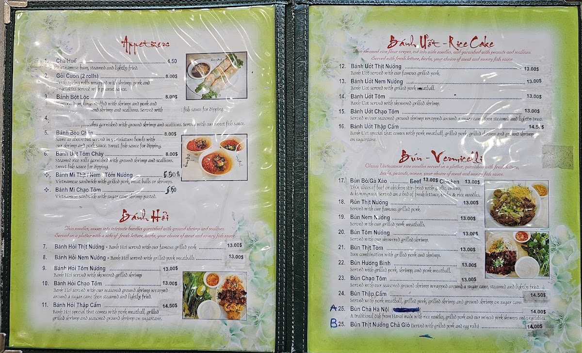Menu Hương Bình Restaurant-1