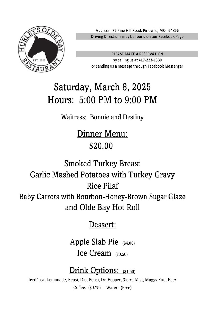 Menu Hurley's Olde Bay Restaurant-1