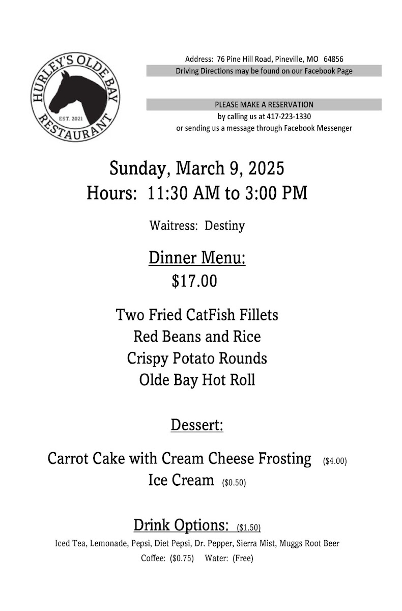 Menu Hurley's Olde Bay Restaurant-8
