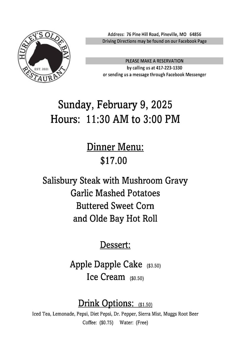 Menu Hurley's Olde Bay Restaurant-9
