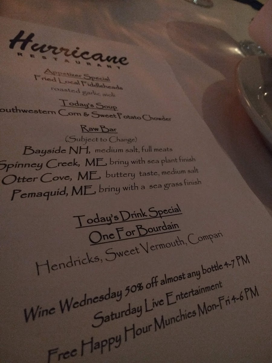 Menu Hurricane Restaurant-7