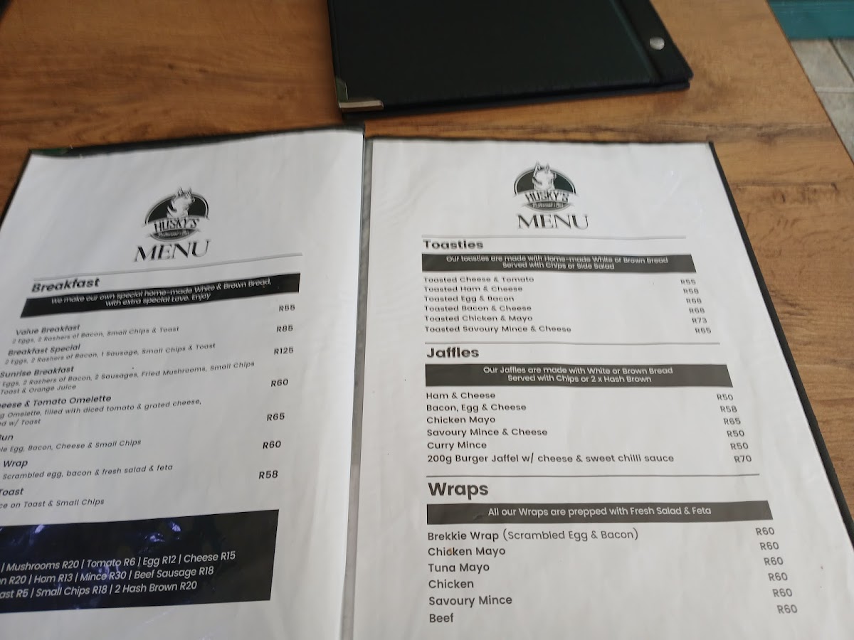Menu Husky's Restaurant & Bar-1