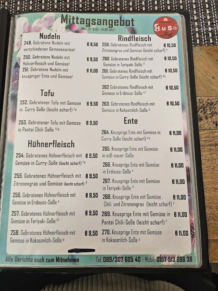 Menu Huso Restaurant Unterföhring-1