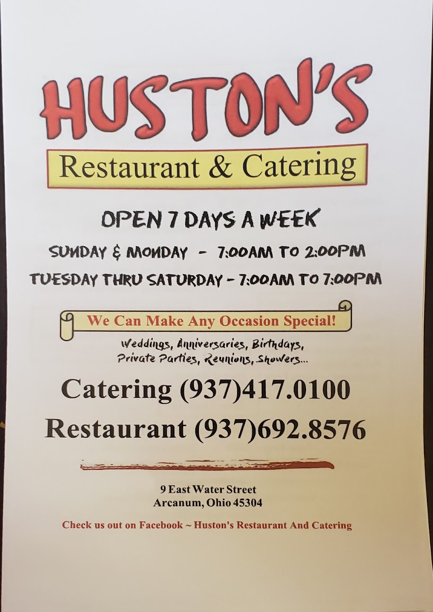 Menu Hustons Restaurant-3