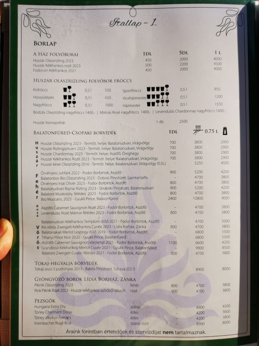 Menu Huszar Vendeglo-1
