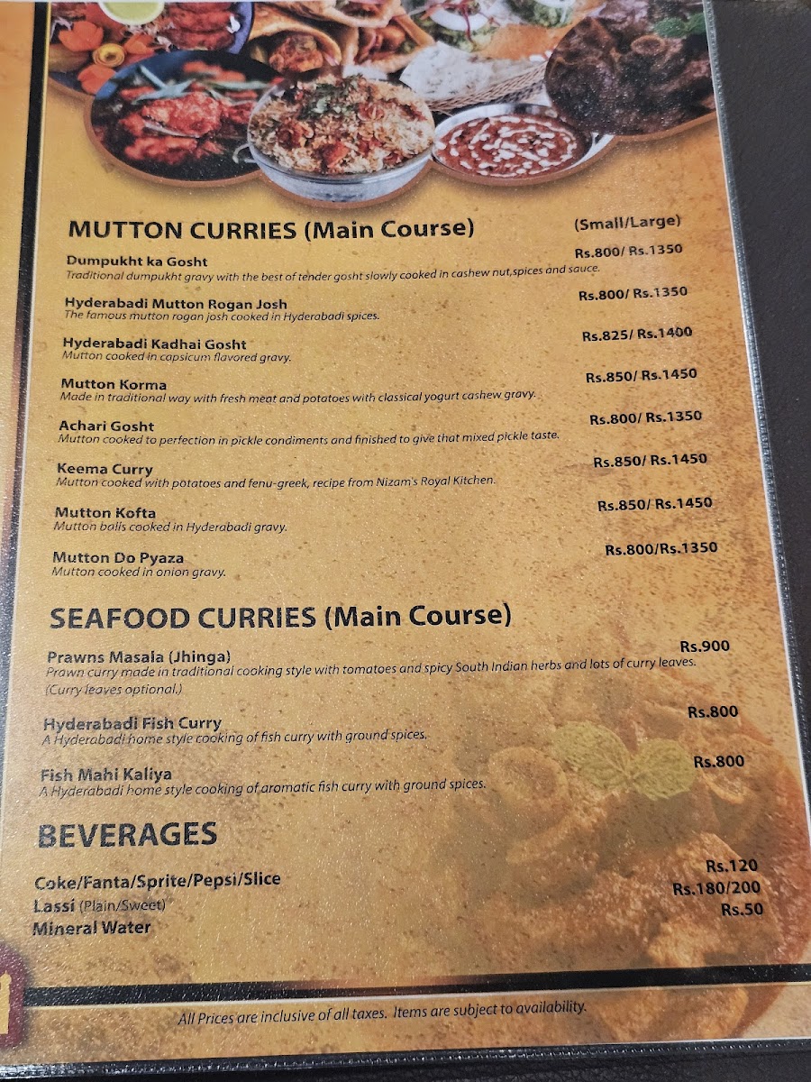 Menu Hyderabad House Bishalnagar-10