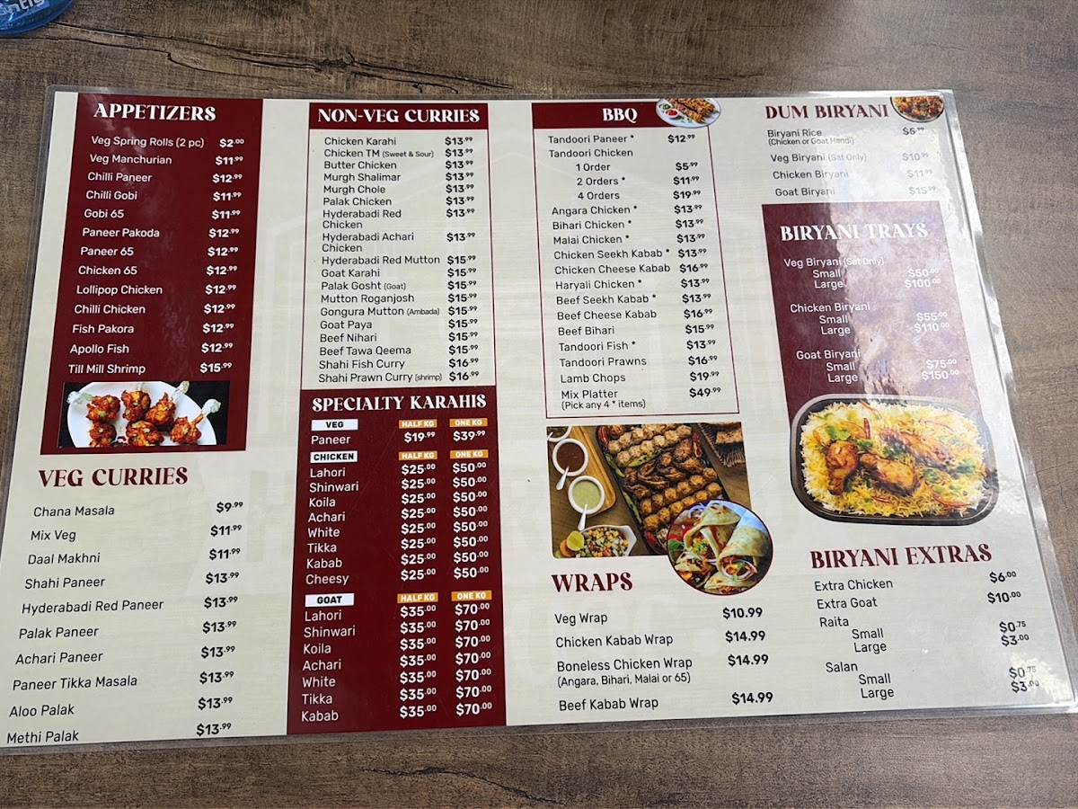 Menu Hyderabad House Calgary Nw-4