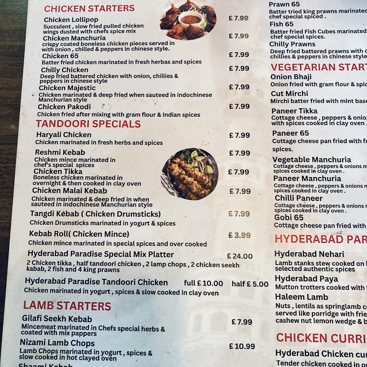Menu Hyderabad Paradise-4