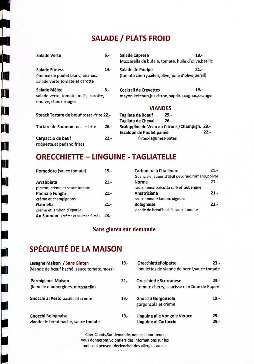 Menu I ❤️ Italy, Pasta, Pizza & Piadina, Lausanne-2