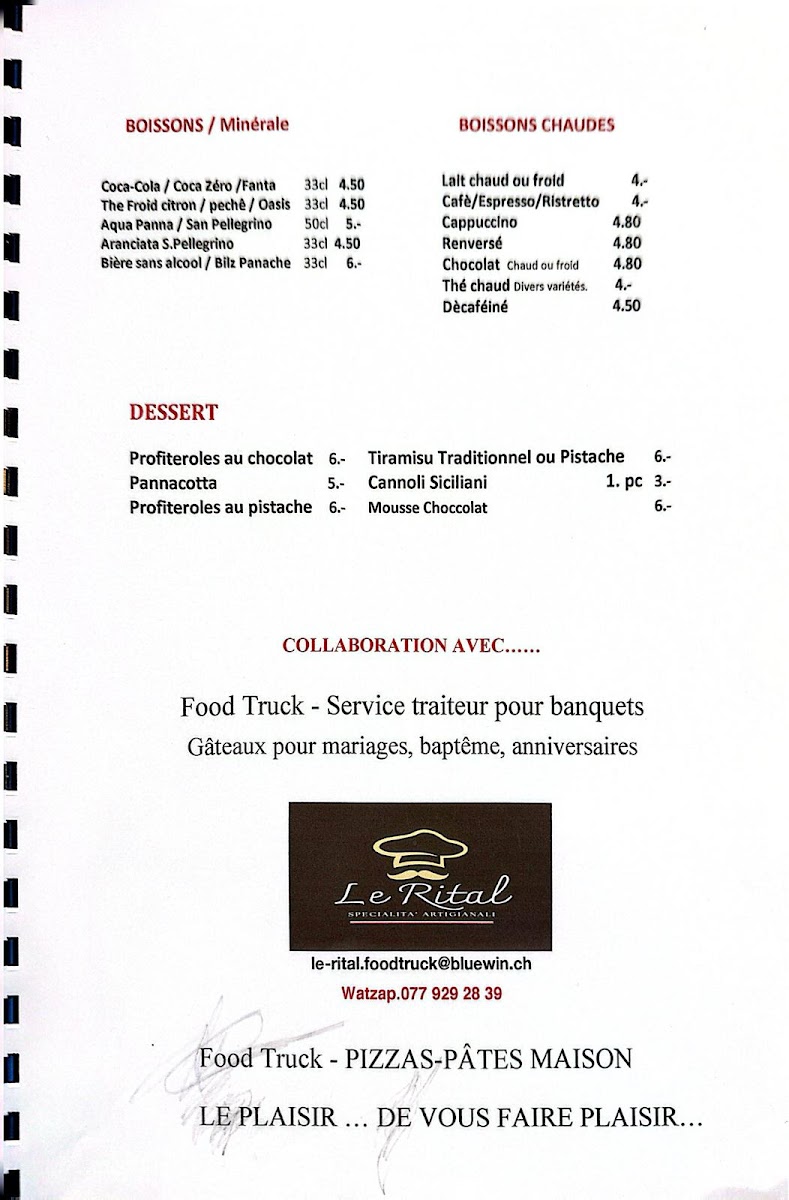 Menu I ❤️ Italy, Pasta, Pizza & Piadina, Lausanne-4