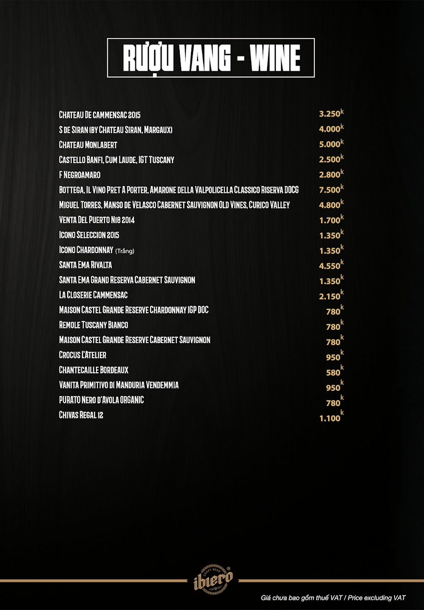 Menu Ibiero Beer Club - Times City-2