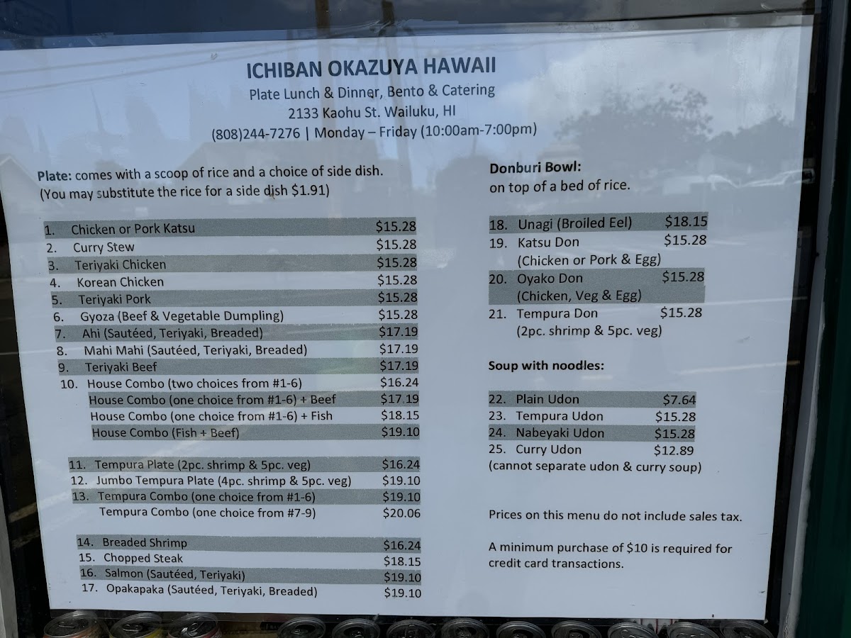 Menu Ichiban Okazuya Hawaii-1