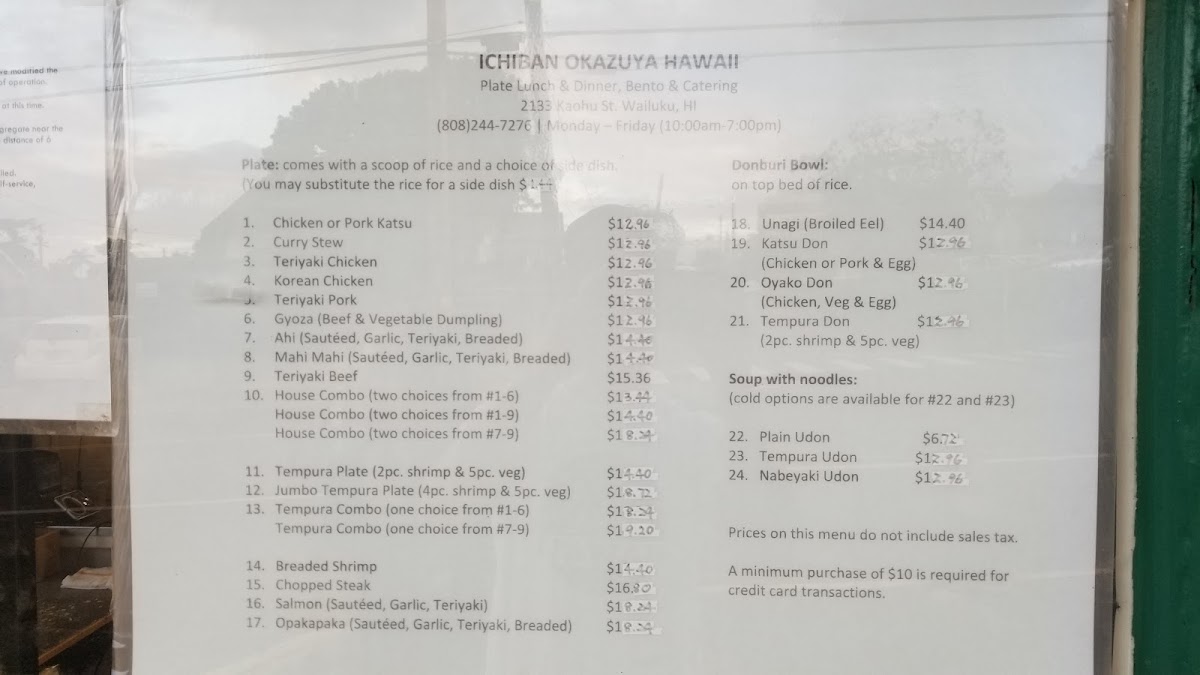 Menu Ichiban Okazuya Hawaii-8