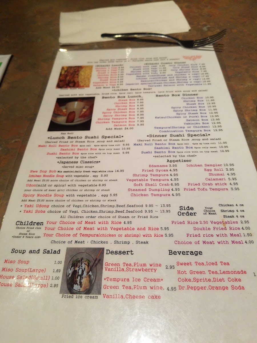 Menu Ichiban Sushi Grill Bossier-9