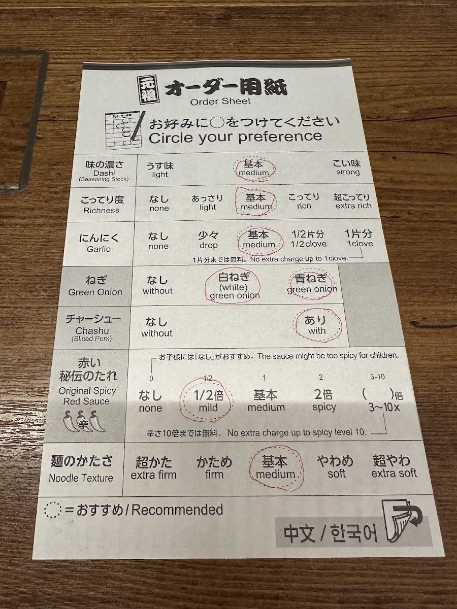 Menu Ichiran-7