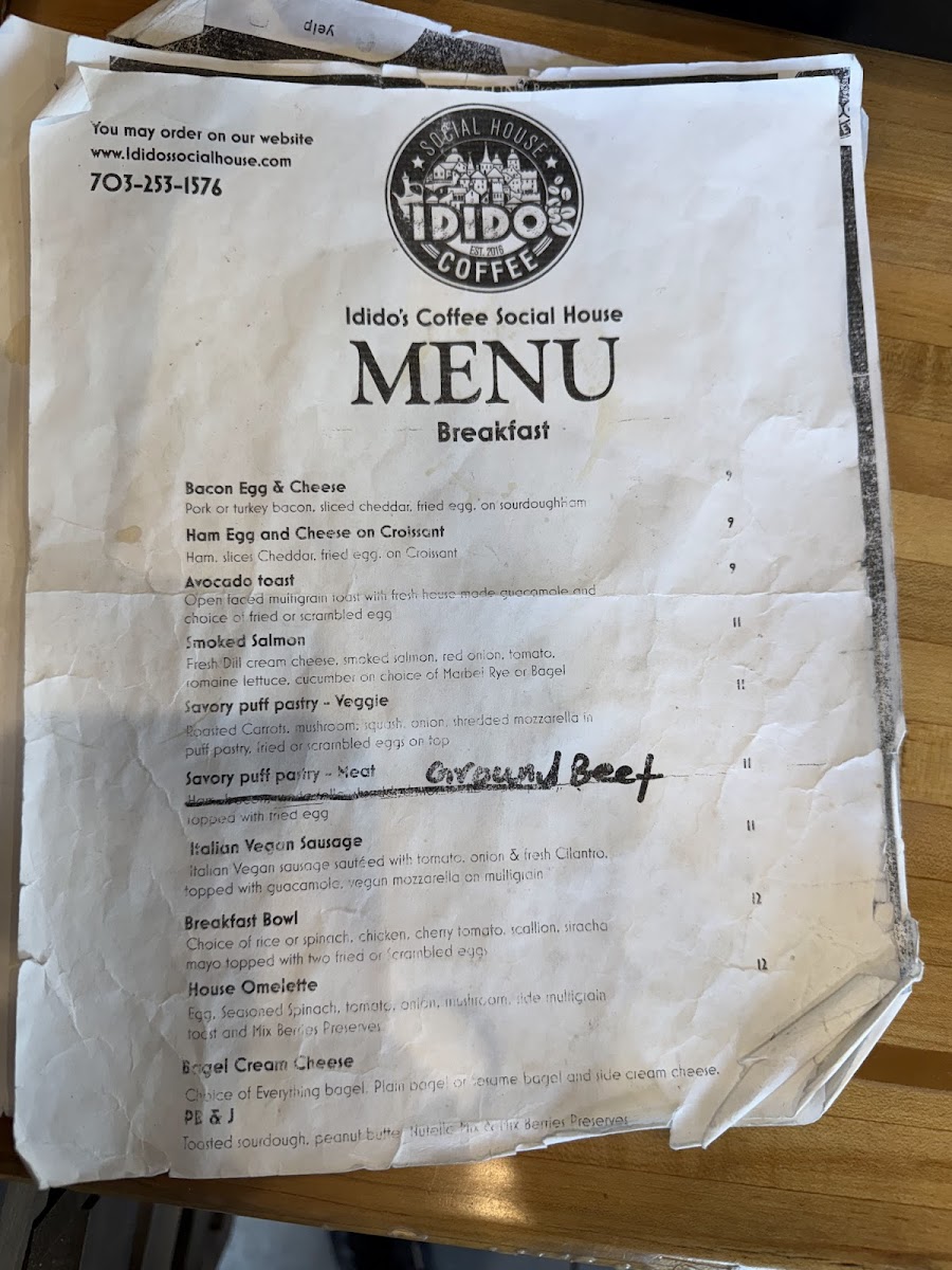 Menu Idido's Coffee And Social House-1