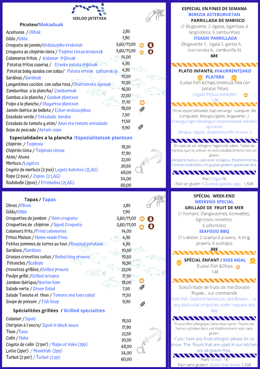 Menu Igeldo Jatetxea. Arrain Eta Itsaskien Berezitasuna-5
