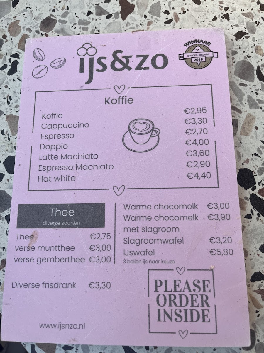 Menu Ijssalon Ijs & Zo Delft-1