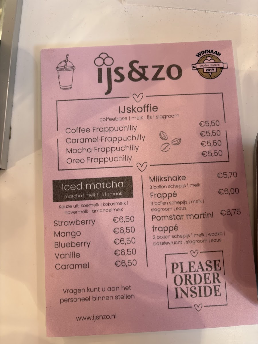 Menu Ijssalon Ijs & Zo Delft-2