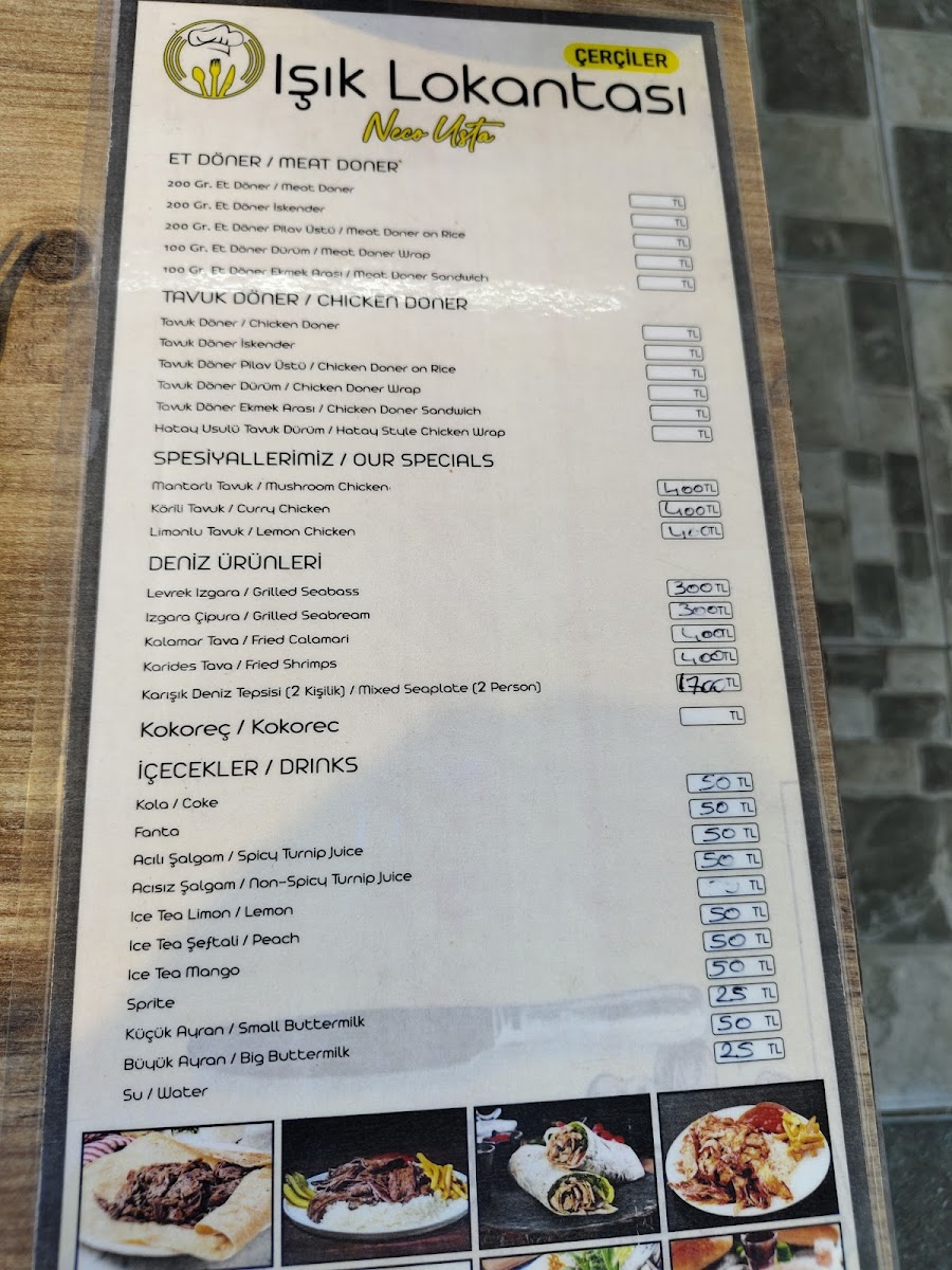 Menu Işık Lokantası Çerçiler-8