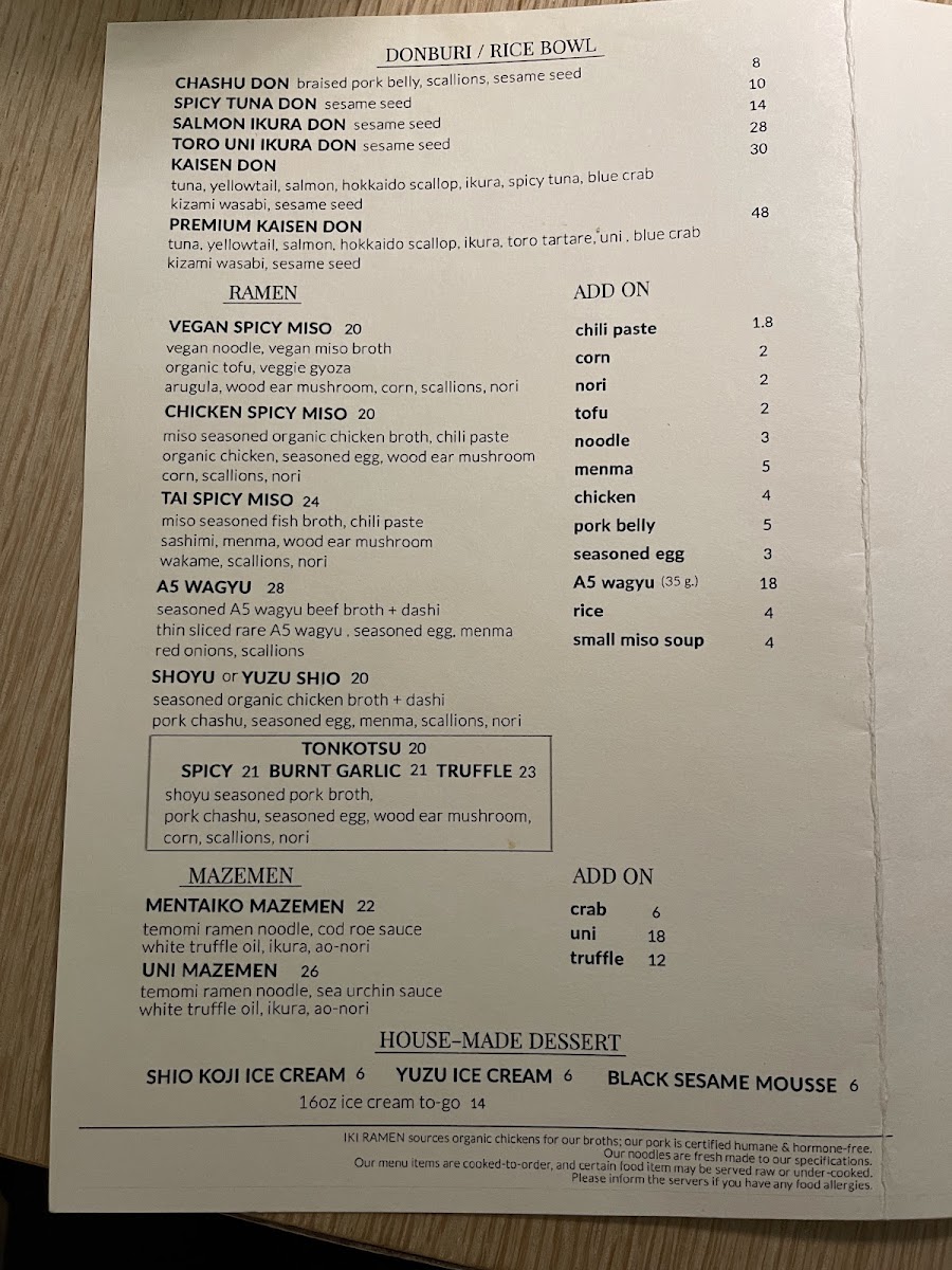 Menu Iki Ramen-1