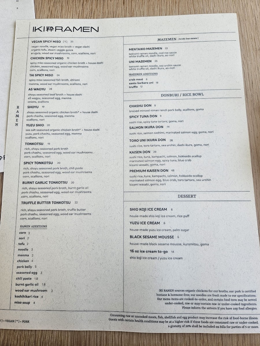 Menu Iki Ramen-7