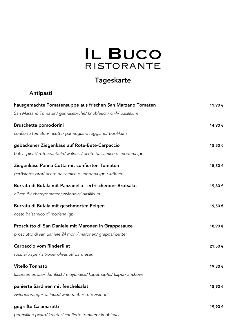 Menu Il Buco Ristorante-1