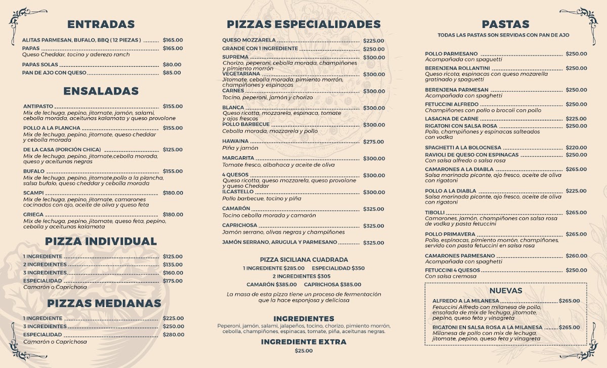 Menu Il Castello Pizzeria-1