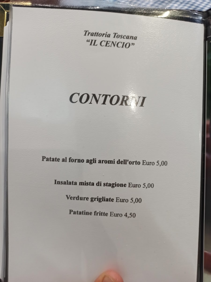 Menu Il Cencio • Trattoria Toscana-2